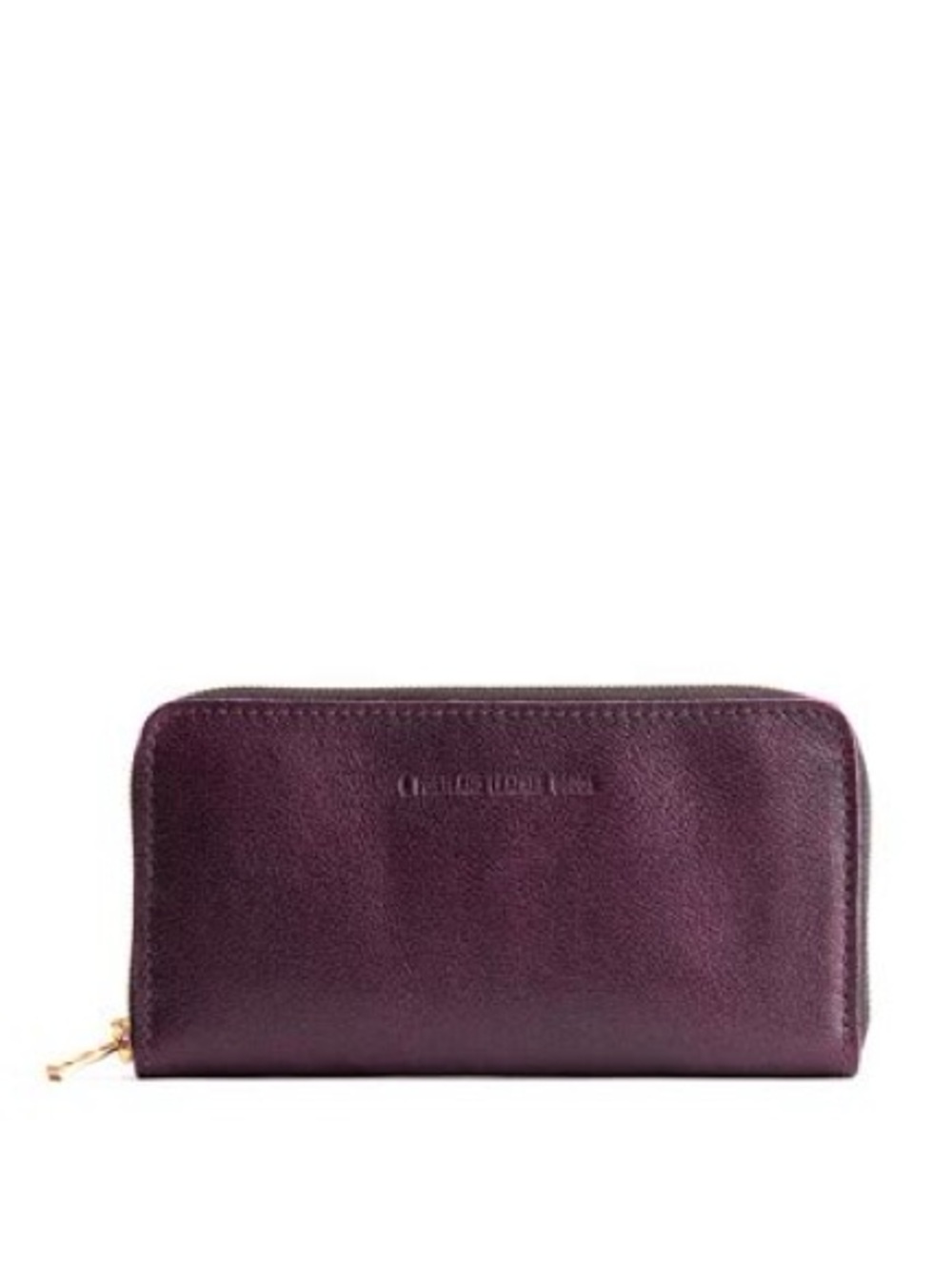 Portland Leather Plum Full-Grain Leather Accordion Zip Wall